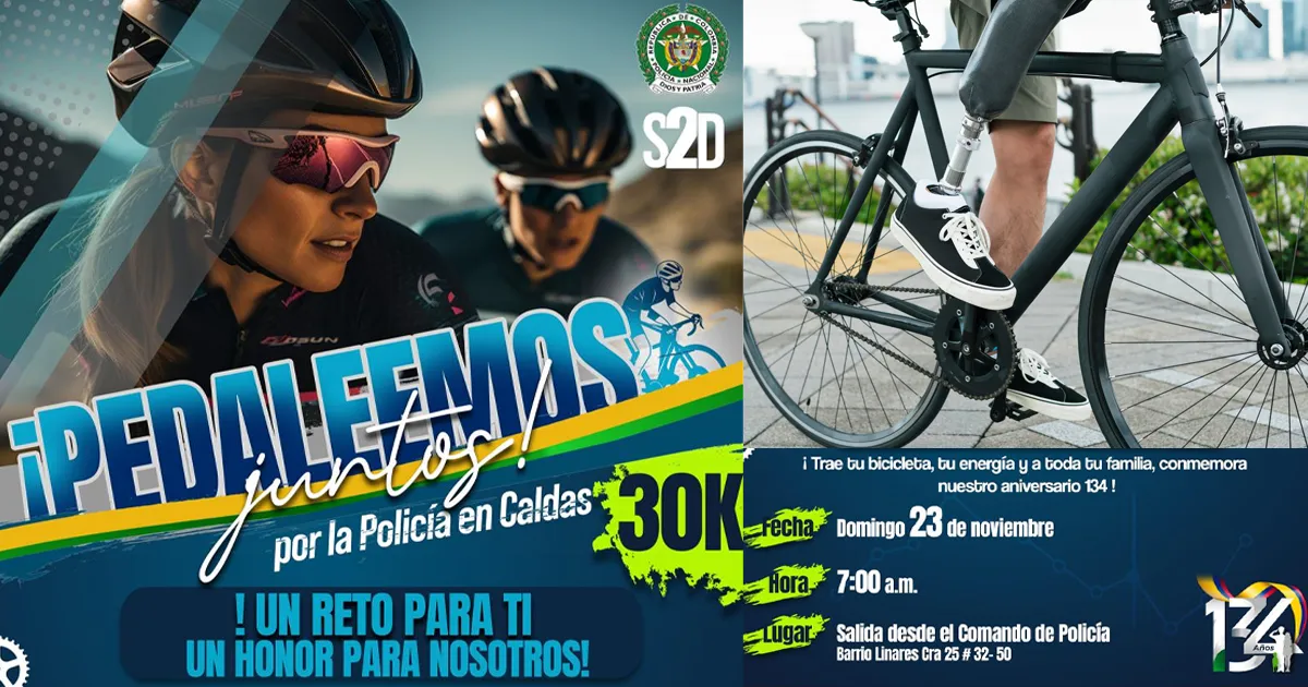 Ciclopaseo caldense honra 134 años de historia policial viva