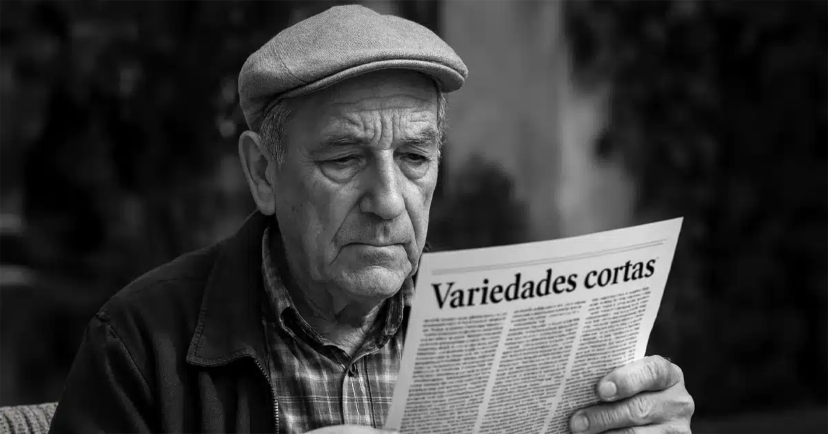 Hombre mayor leyendo la sección Variedades de la Revista de Caldas