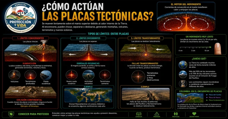 Cómo chocan, se separan o deslizan las placas que mueven la Tierra