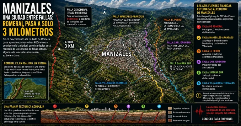 Manizales no está sobre la Falla de Romeral: está sobre un sistema entero