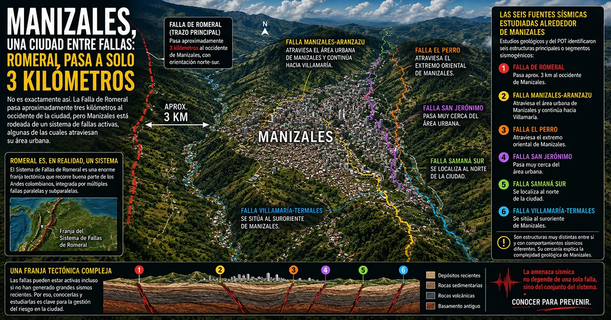 Manizales no está sobre la Falla de Romeral: está sobre un sistema entero