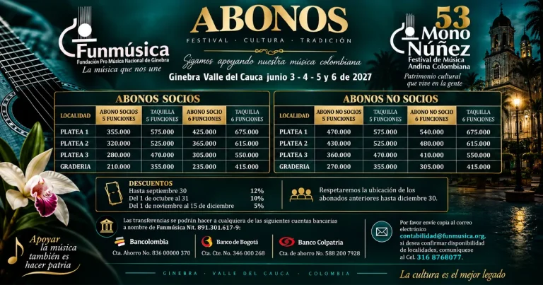 Ginebra ya empieza a escuchar el 53º Festival Mono Núñez: abonos a la venta